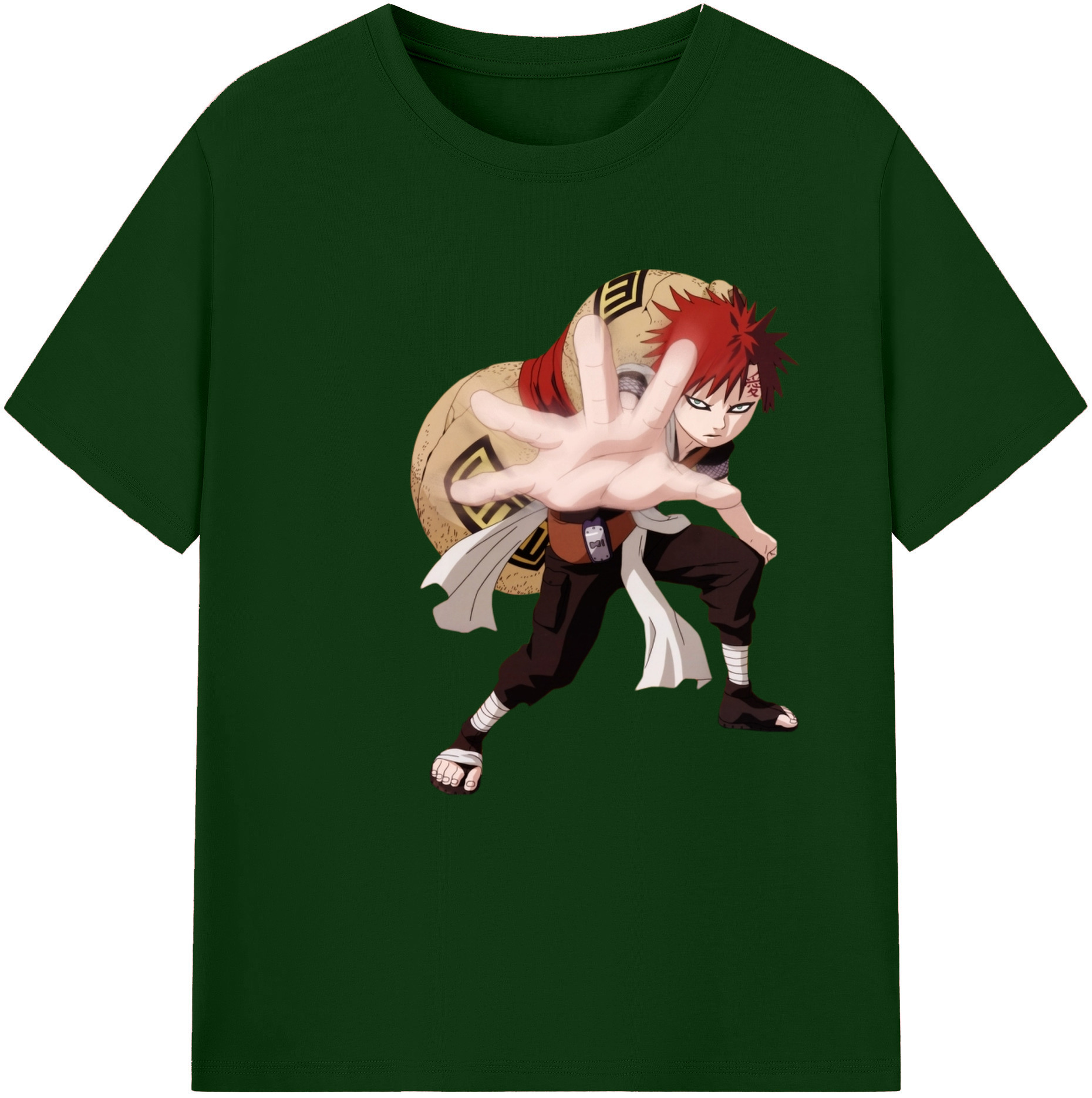 （画像用） NARUTO -ナルト- ガアラ Gaara 綿100％半袖Tシャツ（フロントプリント）